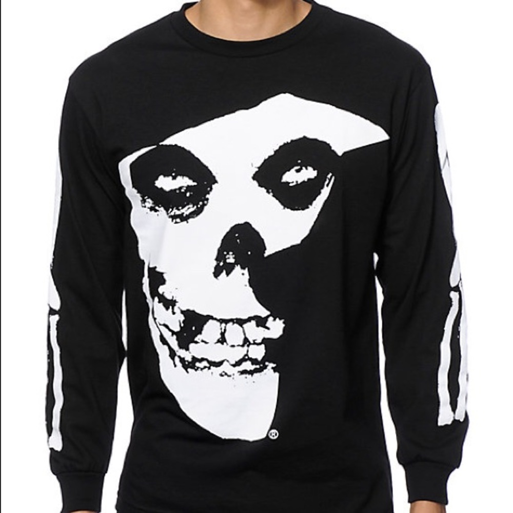 Famous Misfits Long Sleeve Black Crewneck T Shirt